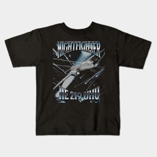 WW2 Airplane HE-219 World War Two Night Fighter Pilot Kids T-Shirt